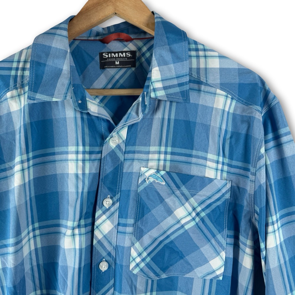 Simms Mens Pliad Button Fishing Shirt Long Sleeve Sz M Medium
